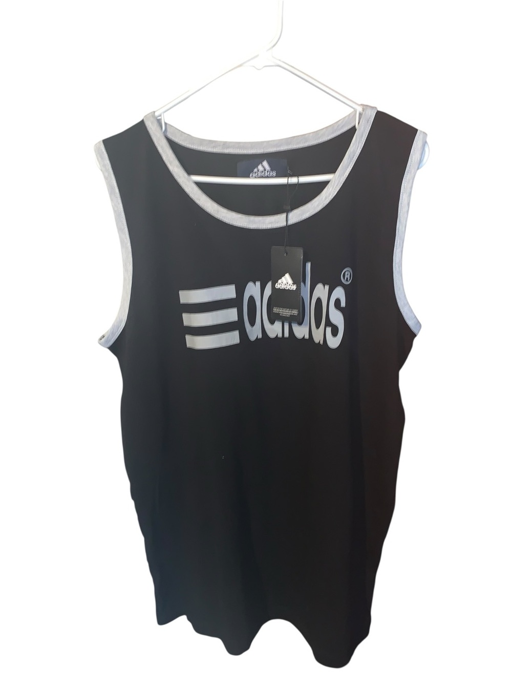 adidas Black Tank with Silver Trim and Logo - Picture 3 of 4
